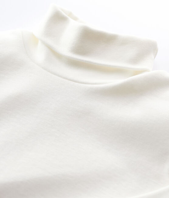 Kinder-Unterziehpullover aus Baumwolle für Mädchen / Jungen weiss MARSHMALLOW