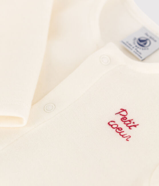 Baby-Strampler und -Mützchen aus Doppeljersey weiss MARSHMALLOW