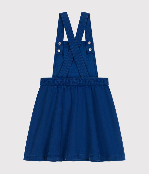Kinder-Latzkleid aus Serge f&uuml;r M&auml;dchen blau