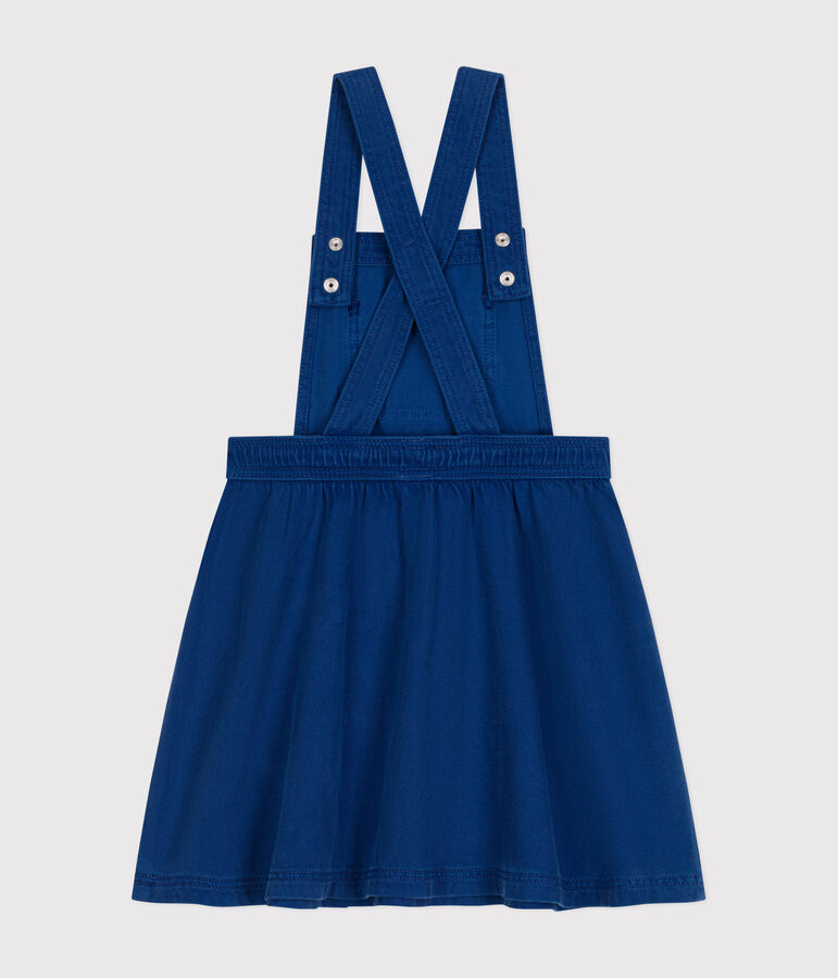 Kinder-Latzkleid aus Serge f&uuml;r M&auml;dchen blau