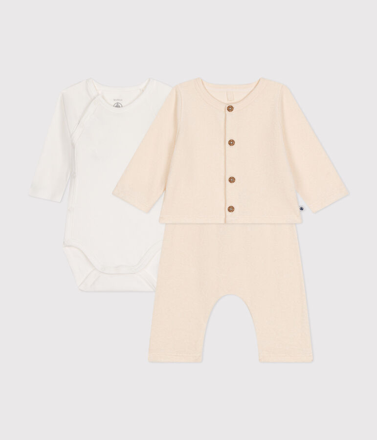 3er-Set aus Frottee f&uuml;r Baby naturfarben AVALANCHE