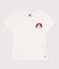 Mädchen-T-Shirt aus leichtem Jerseystoff weiss MARSHMALLOW