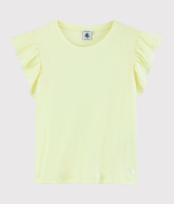 Kurzärmliges Kinder-T-Shirt aus Baumwolle für Mädchen gelb CITRONEL