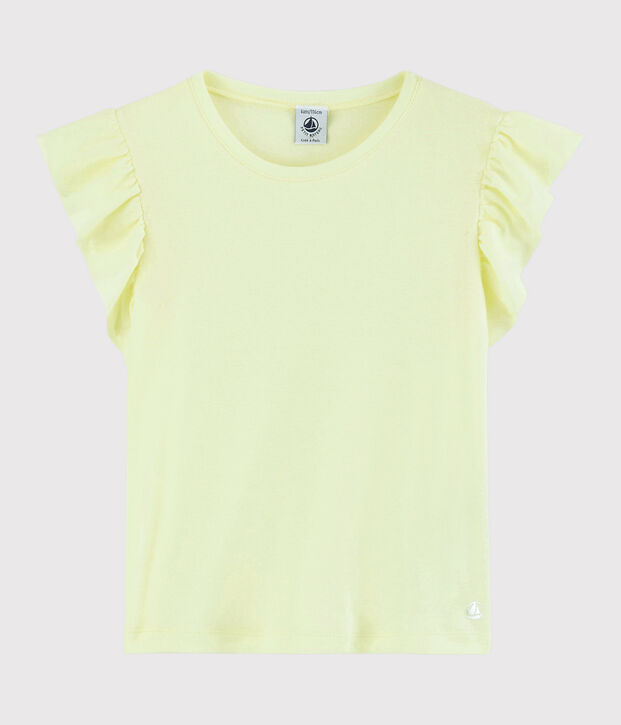 Kurz&auml;rmliges Kinder-T-Shirt aus Baumwolle f&uuml;r M&auml;dchen gelb