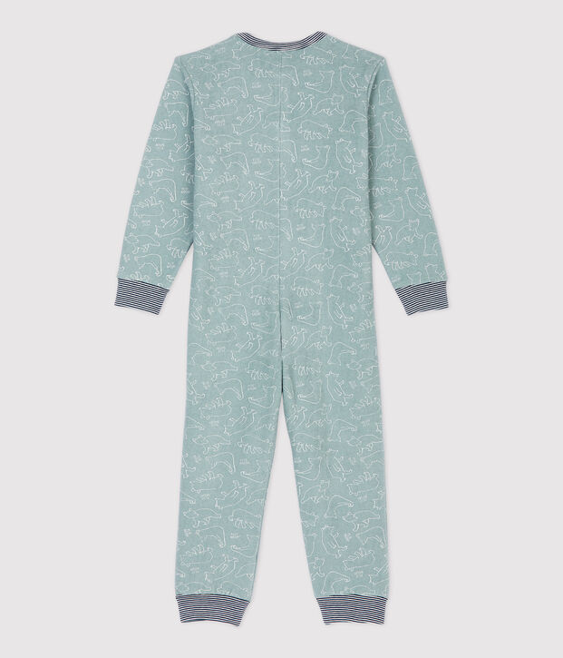Overall aus Frottee mit B&auml;ren-Motiv grau/weiss