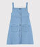Kinder-Latzkleid aus Denim-Molton für Mädchen blau DENIM CLAIR