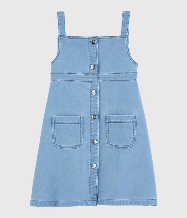 Kinder-Latzkleid aus Denim-Molton f&uuml;r M&auml;dchen blau