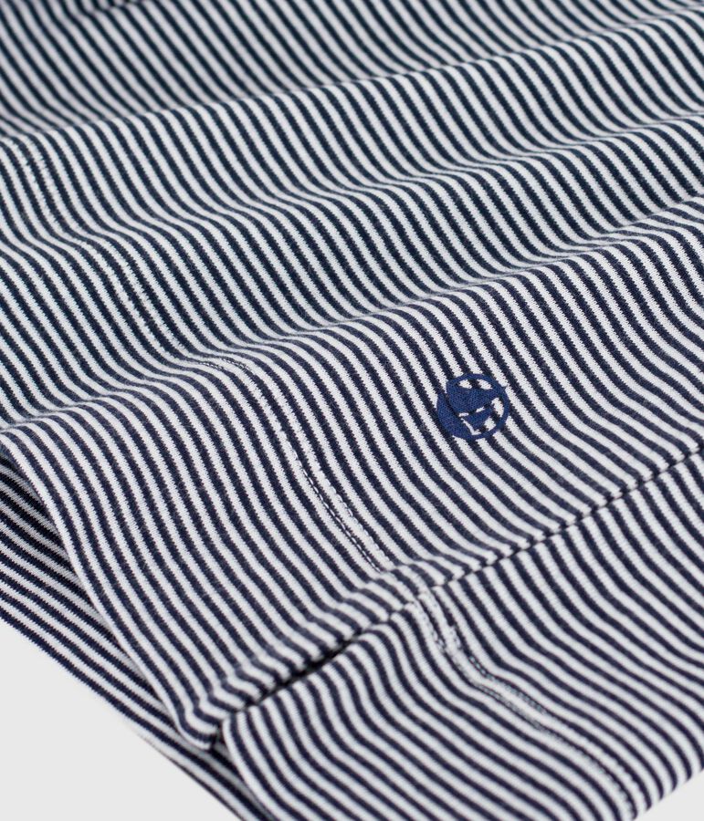 Kurz&auml;rmeliges Damen-Nachthemd aus Baumwolle mit Streifen blau SMOKING/weiss MARSHMALLOW