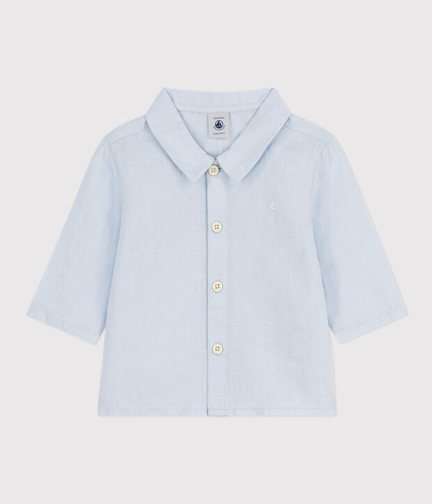 Baby-Hemd aus Leinen blau