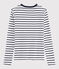 Damen-T-Shirt mit Rundhalsausschnitt weiss MARSHMALLOW/blau SMOKING