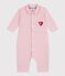 Langer Baby-Overall aus einfarbiger Baumwolle im Tankwart-Stil rosa JOLI
