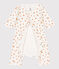 Baby-Bodyjama aus Baumwolle weiss MARSHMALLOW/ ORANGE
