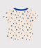 Kurzärmeliges Baby-T-Shirt aus Baumwolle mit Schiffchenmuster blau AVALANCHE/weiss PERSE