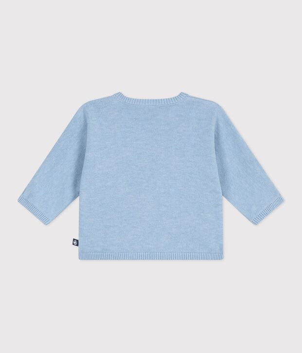 Baby-Wickeljacke aus Woll- und Baumwollstrick mit Lochstickerei FLO