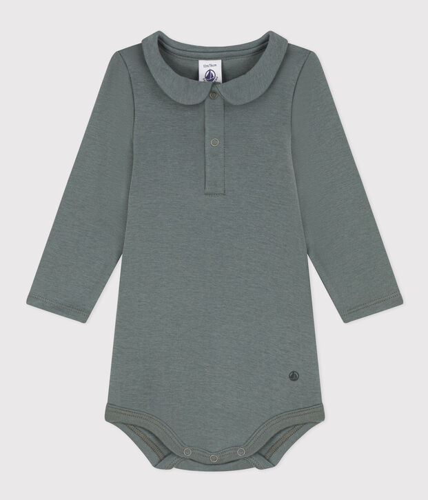 Lang&auml;rmeliger Baby-Body aus Baumwolle mit Kragen THUYA