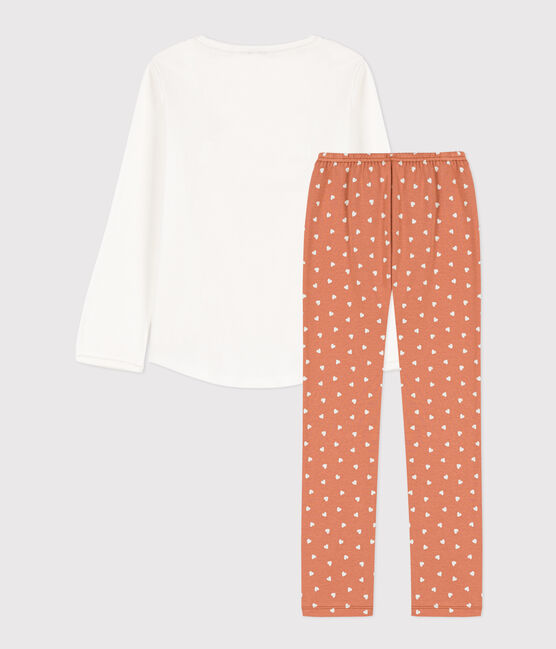 Kinderpyjama aus Baumwolle für Mädchen weiss MARSHMALLOW/weiss MULTICO