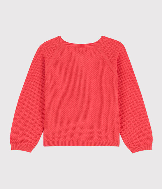 Kinder-Cardigan aus Baumwolle für Mädchen orange JUPITER