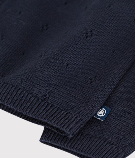 Baby-Cardigan aus einfarbigem Baumwollstrick blau SMOKING