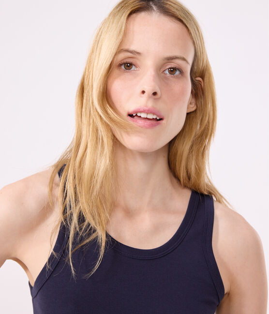 Damen-Tanktop L’Iconique aus Baumwolle blau SMOKING