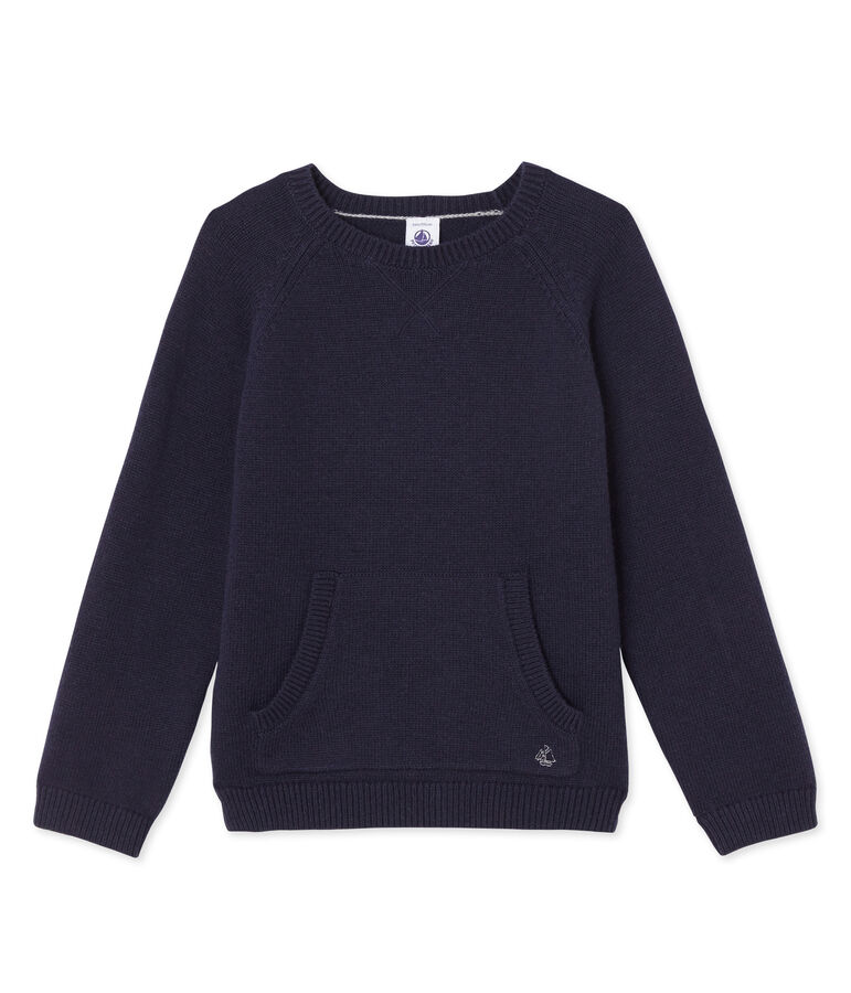 Jungen-Pullover aus Wolle/Baumwolle blau SMOKING