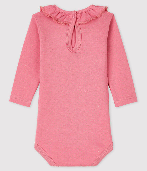 Langärmliger Baby-Body für Mädchen rosa CHEEK/gelb DORE