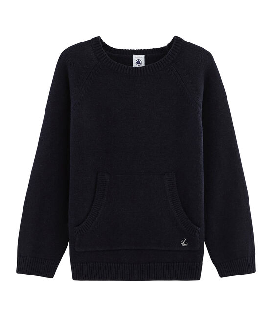 Kinder-Strickpullover aus Wolle und Baumwolle für Jungen blau SMOKING