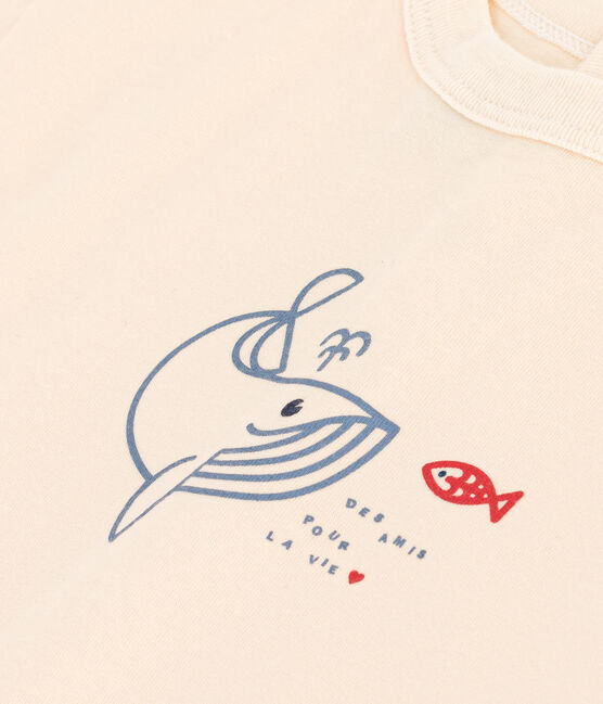 Kurzärmeliges Baby-T-Shirt aus leichtem Jersey naturfarben AVALANCHE