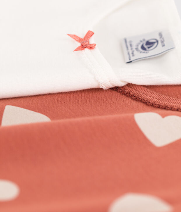 2er-Set kurz&auml;rmelige T-Shirts aus Baumwolle mit Herzmuster f&uuml;r M&auml;dchen vielfarbig