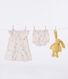 Kurzärmeliges Babykleid aus Baumwolle und Bloomer mit Fruchtmuster
