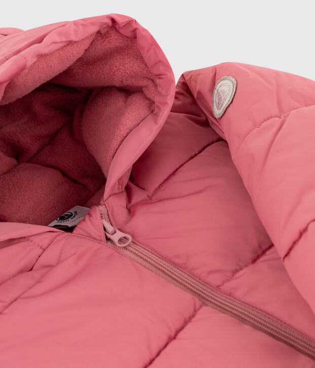 Einfarbige gesteppte Baby-jacke f&uuml;r M&auml;dchen rosa