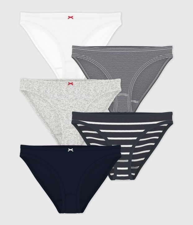 5er-Set Damen-Slips aus Baumwolle vielfarbig