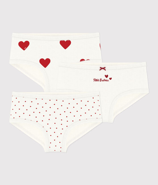 3er-Set Kinder-Slips High-Waist aus Baumwolle mit Herzmotiv variante 1