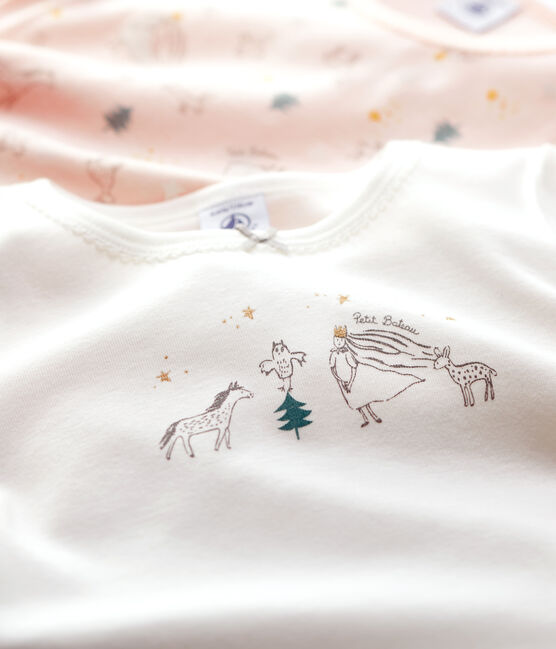 2er-Set langärmelige T-Shirts aus Baumwolle mit Prinzessinnen-Motiv für Mädchen variante 1