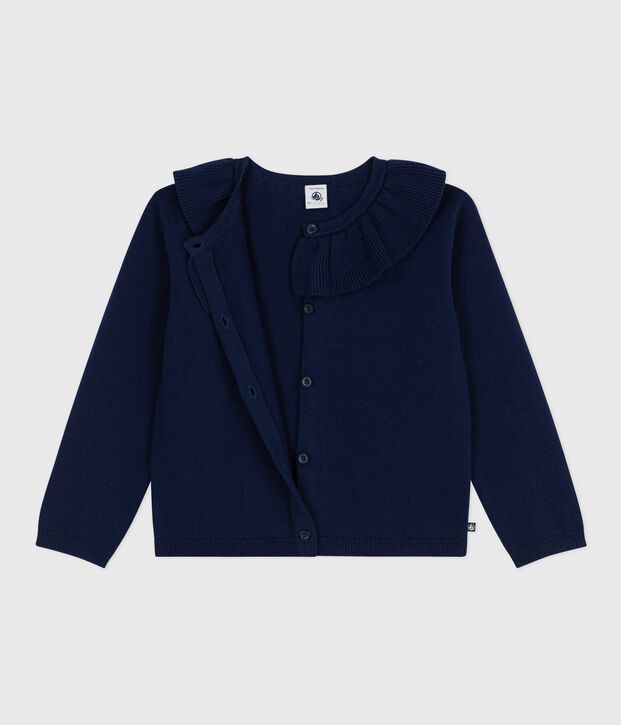 Kinder-Cardigan aus einfarbiger Wolle und Baumwolle SOIR