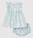 Baby-Kleid und Bloomers aus Bio-Popeline mit Hawaii-Print