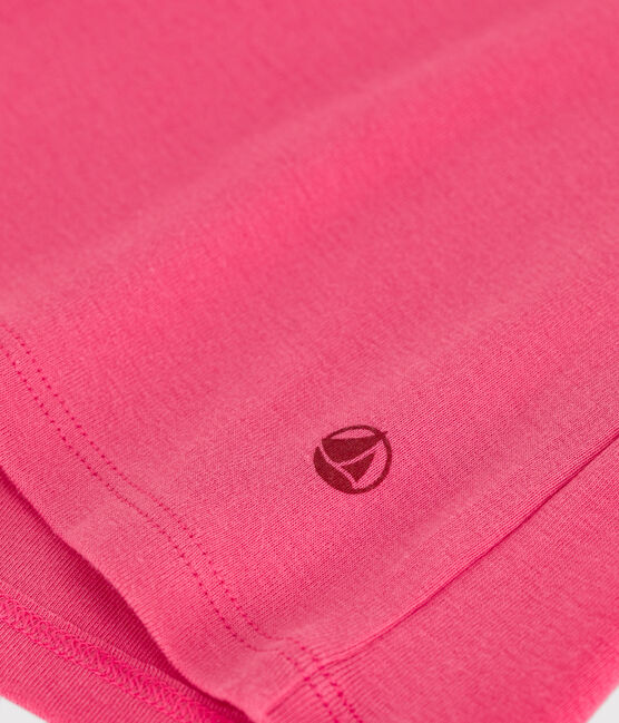 Damen-T-Shirt L'Iconique aus Baumwolle mit Streifen rosa PEONIA