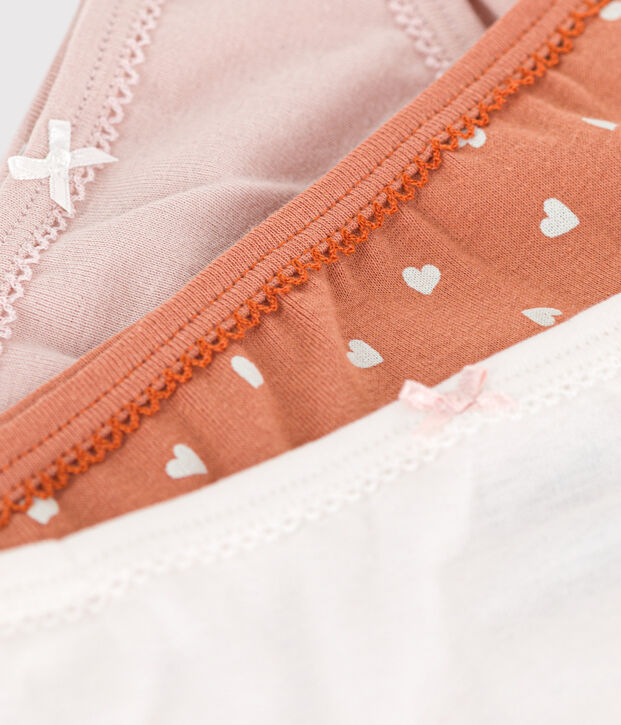 3er-Set Slips aus Bio-Baumwolle mit Herzmotiv f&uuml;r M&auml;dchen vielfarbig