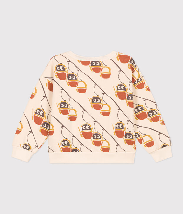 Sweatshirt mit Printmotiv aus Molton naturfarben/grau