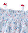 Kurzer Baby-Mädchen-Einteiler mit Print weiss ECUME/blau BLEU/ MULTICO