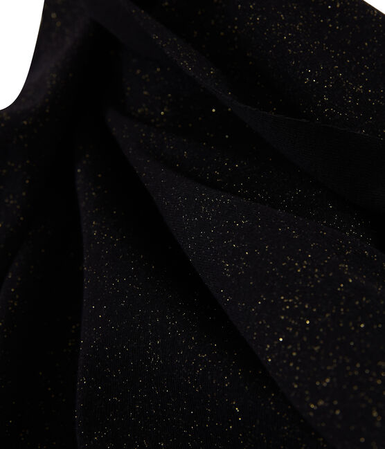 Glänzender Damenschal schwarz NOIR/gelb OR