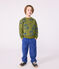 Kinder-Sweatshirt aus gemusterter Baumwolle blau CEDAR/ OLYMPIC