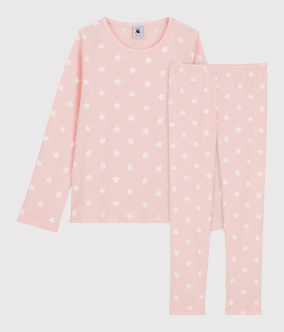 Kinderpyjama aus Baumwolle mit Sternenmotiv für Mädchen rosa MINOIS/weiss MARSHMALLOW