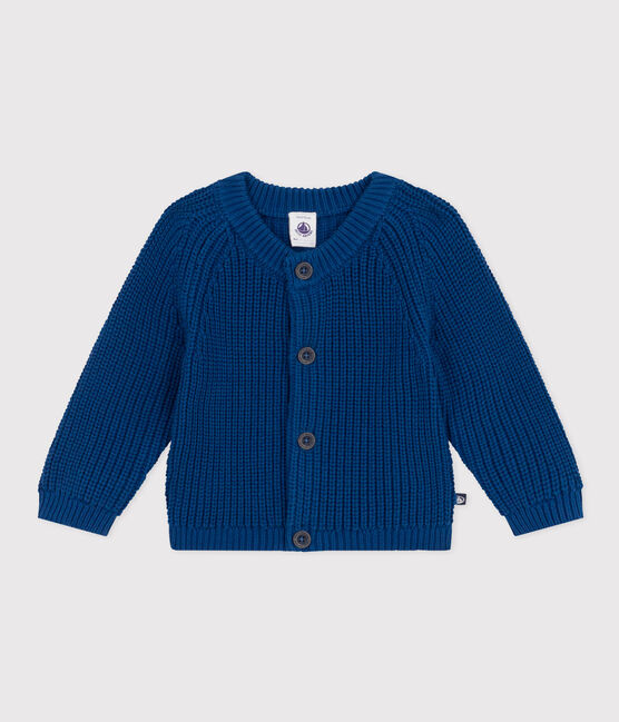 Baby-Cardigan aus Baumwollstrick blau INCOGNITO