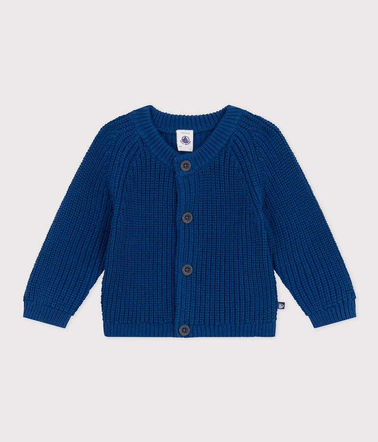 Baby-Cardigan aus Baumwollstrick blau INCOGNITO