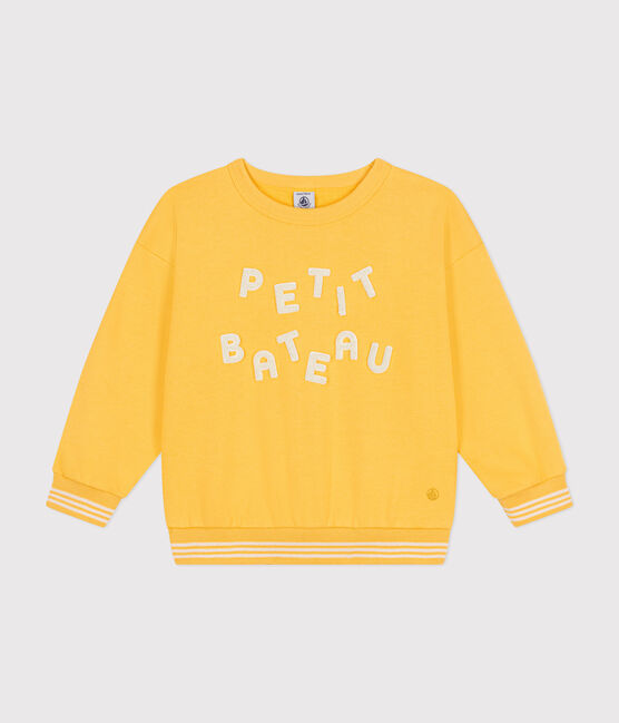Kinder-Sweatshirt aus Molton für Mädchen und Jungen gelb DAISY