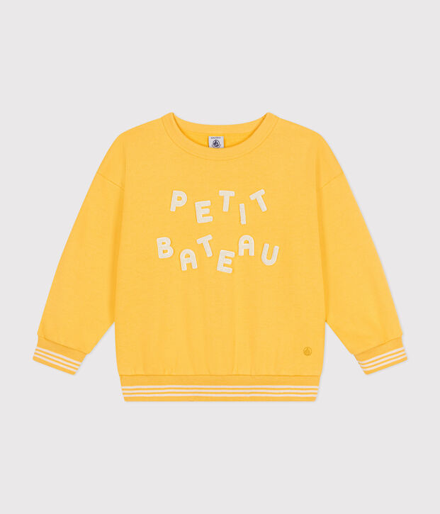Kinder-Sweatshirt aus Molton f&uuml;r M&auml;dchen und Jungen gelb