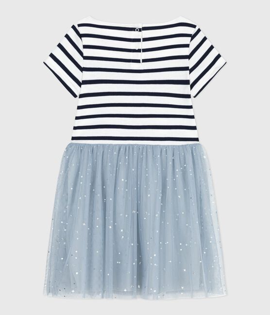 Kurzärmeliges Kinder-Kleid aus Baumwolle mit Streifen CO2/ MULTICO