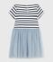 Kurzärmeliges Kinder-Kleid aus Baumwolle mit Streifen CO2/ MULTICO