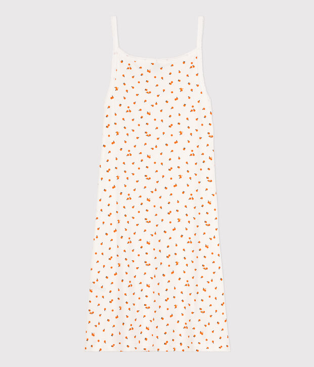 Babydoll Orangettes aus Baumwolle f&uuml;r Damen weiss/vielfarbig
