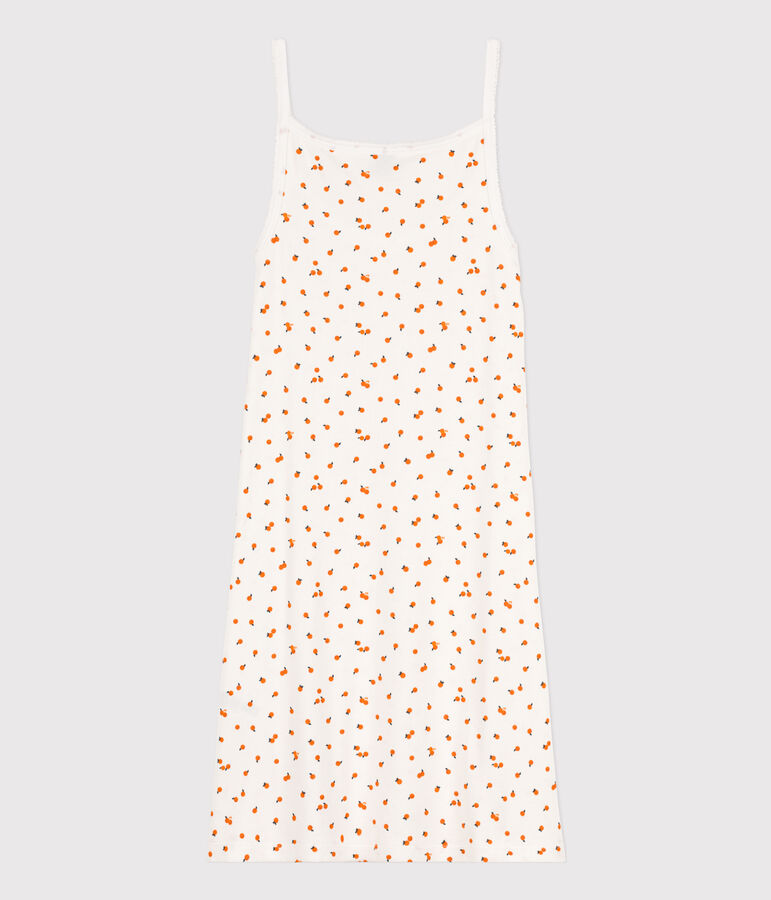 Babydoll Orangettes aus Baumwolle f&uuml;r Damen weiss/vielfarbig